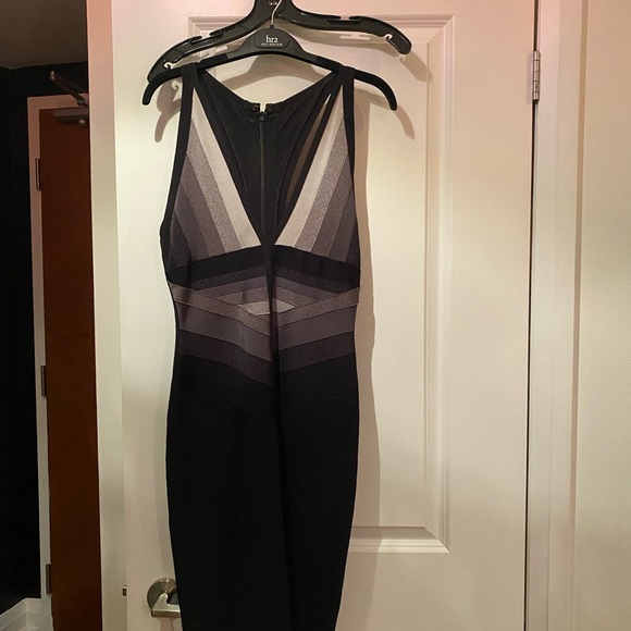 Herve Leger authentic black silver grey cocktail dress - Picture 3 of 4